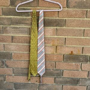 Elegant Olive and Striped Men's Ties 2 different ones